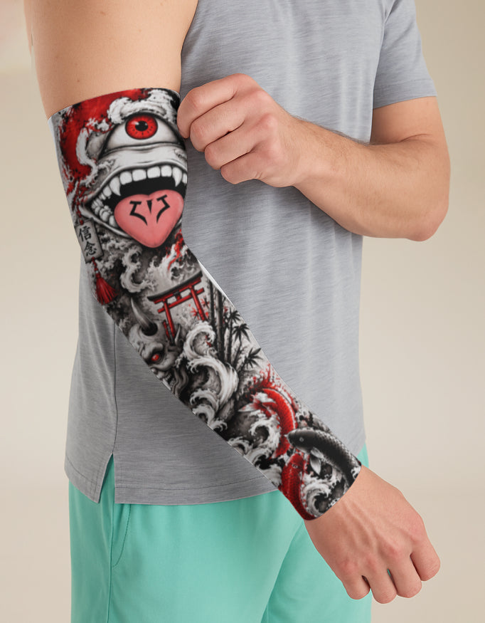 Anime-Inspired Japanese Tattoo Sleeve – Oni & Koi