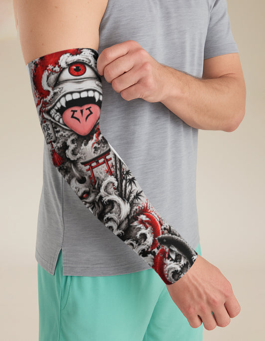 Anime-Inspired Japanese Tattoo Sleeve – Oni & Koi